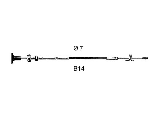 Schakelkabel B14 7ft 2.14m
