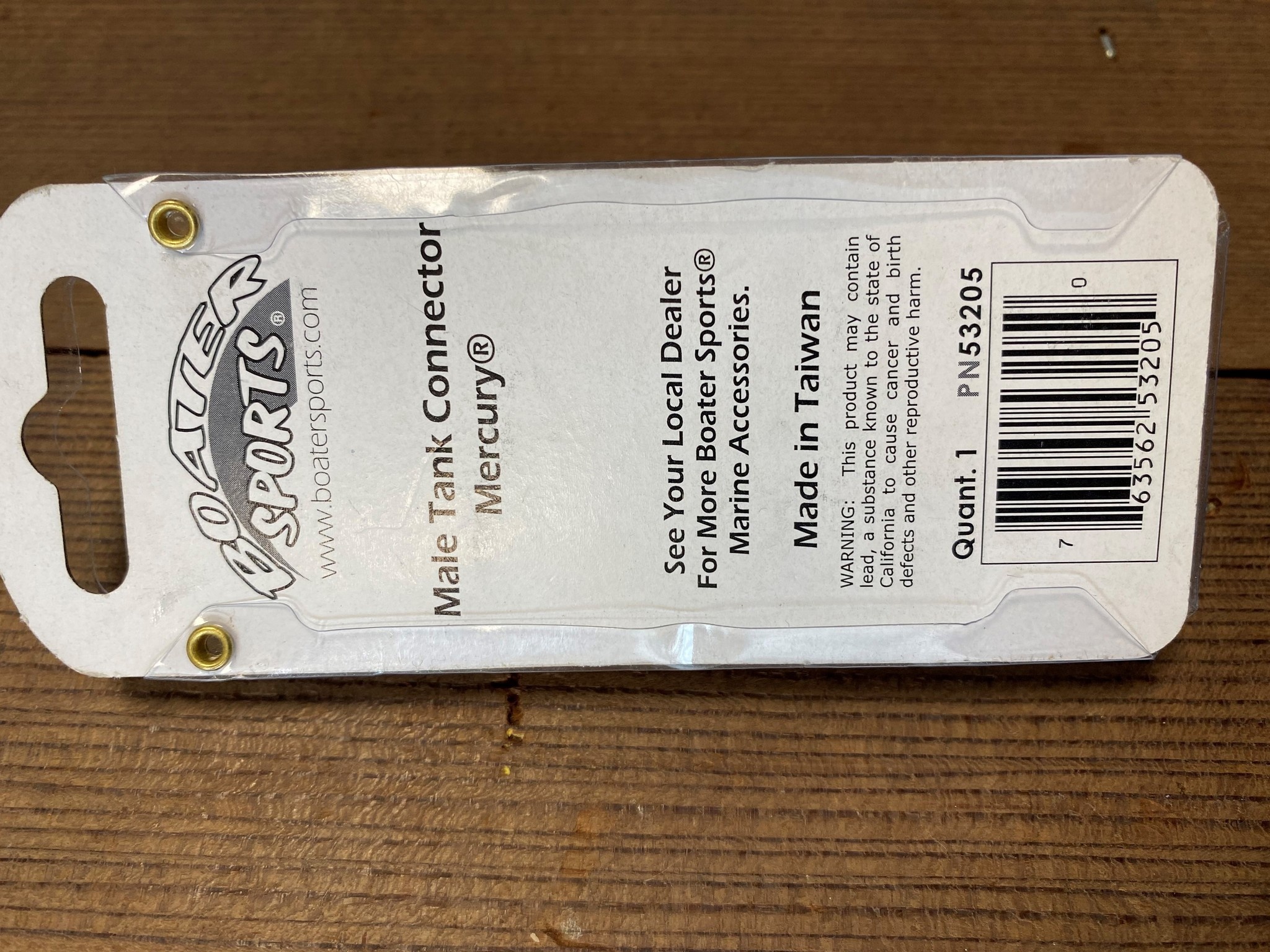 Mercury mannelijke buitenboordmotor connector 1/4"