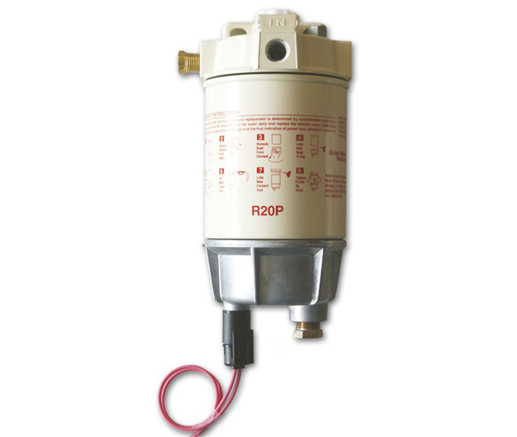 Racor - Filter/waterafsch. 57 ltr metaal+alarm