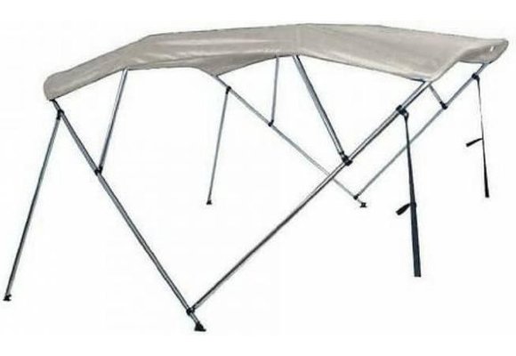 Aluminium Biminitop Licht Grijs 4 Bogen Hoogte 137 cm
