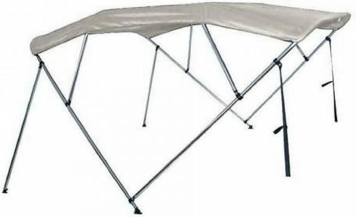 Aluminium Biminitop Licht Grijs 4 Bogen Hoogte 137 cm