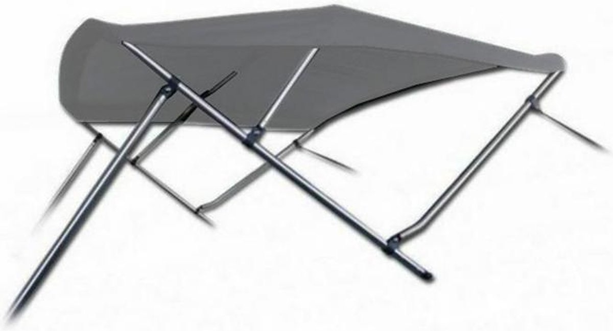 Aluminium Biminitop Licht Grijs 3 Bogen Hoogte 117 cm