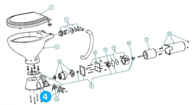 Johnson Pump kunststof voet set