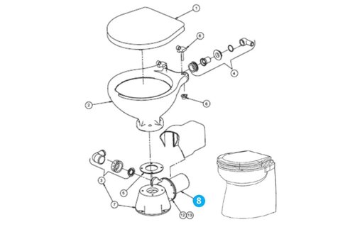 Johnson Pump motor 12V voor scheepstoilet Johnson premium model