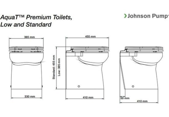 Johnson Pump toiletpot voor scheepstoilet Johnson premium standaard/schuin-model