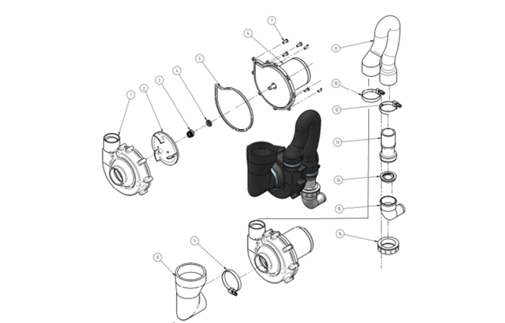 Allpa Schakelpaneel voor hydro-vacüum elektrisch toilet 12V & 24V max. 20A
