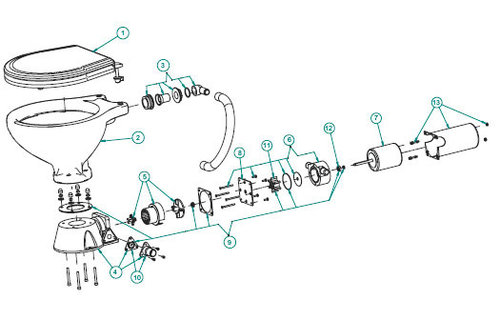 Johnson Pump Soft-Close bril en deksel voor scheepstoilet Johnson Comfort model