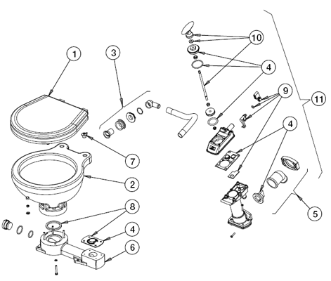 Johnson Pump space saver porseleinen pot