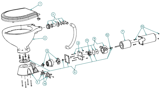 Johnson Pump space saver porseleinen pot