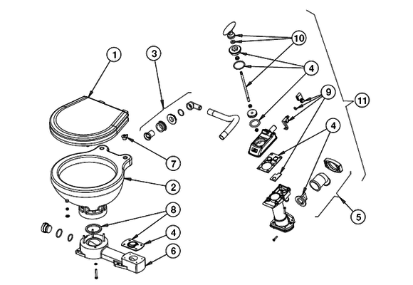 Johnson Pump aftapplug toiletvoet
