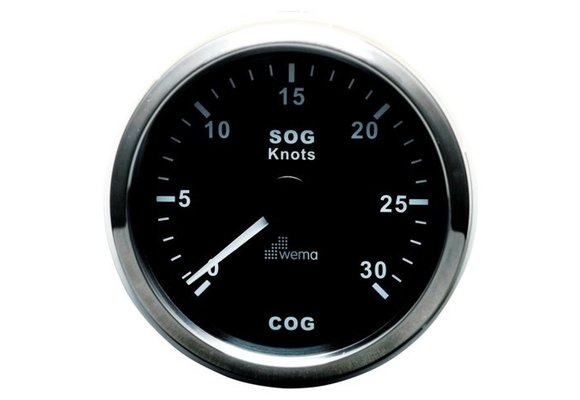 Wema Silver serie GPS speedometer black 30kn/54km