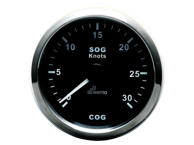 Wema Silver serie GPS speedometer black 30kn/54km