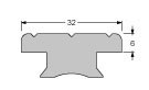 Antal Aluminium "Automatic" T-track (40x8) for slider, gatmaat Ø=8mm, gatafstand 50mm