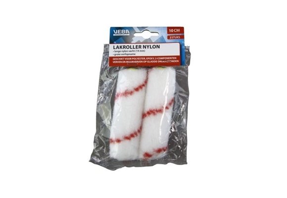 Verfrol nylon 10cm 14mm vacht (2 stuks)