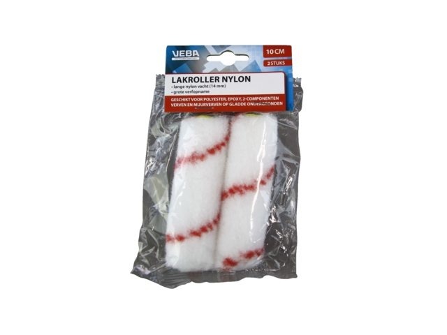 Verfrol nylon 10cm 14mm vacht (2 stuks)