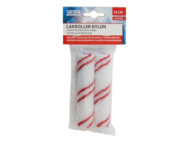 Verfrol nylon 10cm 6mm vacht (2 stuks)