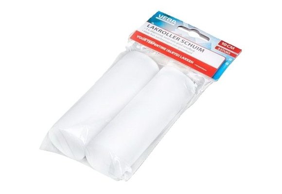 Verfrol schuim 10cm 1 zijde afgerond (2 stuks)