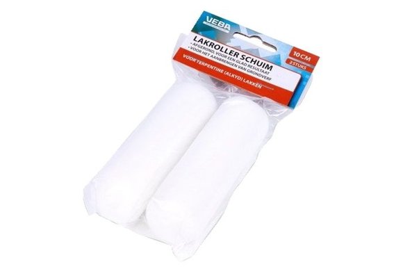 Verfrol schuim 10cm 2 zijdes afgerond (2 stuks)