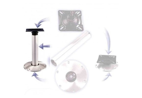 Allpa Aluminium stoelpootset met plug-in voet