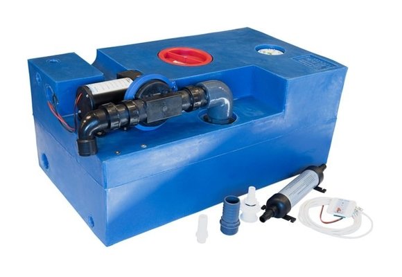 Vuilwatertank 72L compleet met vuilwaterpomp 12V