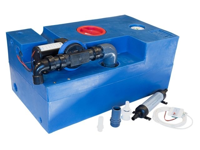 Vuilwatertank 72L compleet met vuilwaterpomp 12V