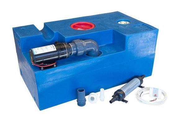Vuilwatertank 72L compleet met marceratorpomp 12V