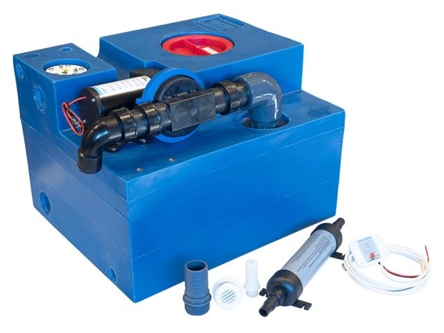 Vuilwatertank 47L compleet met vuilwaterpomp 12V