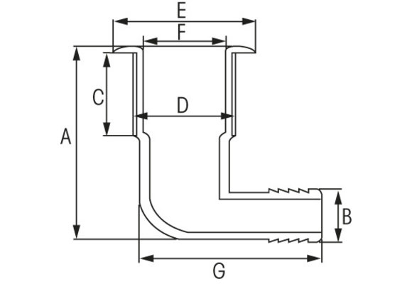 Huiddoorvoer haaks 25 mm wit