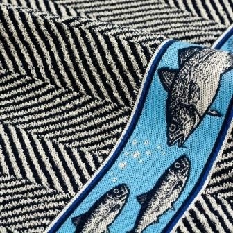 Bunzlau Castle - Handdoek vis | Navy blauw