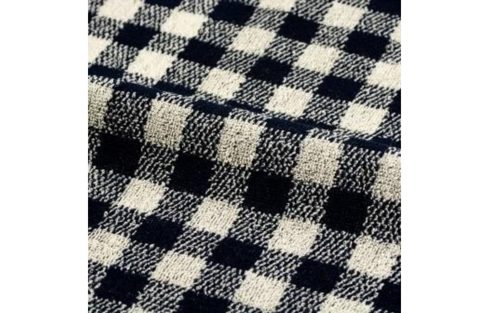 Handdoek geblokt | Navy blauw