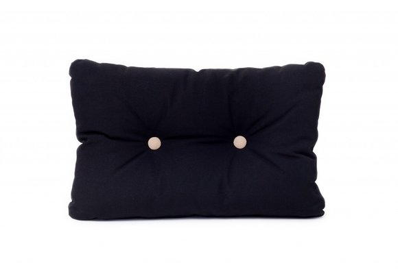 Bootkussen - Kussen met knopen | Zwart met beige