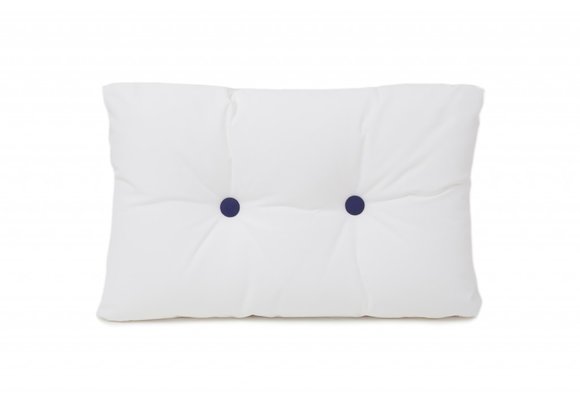 Bootkussen - Kussen met knopen | Wit met blauw