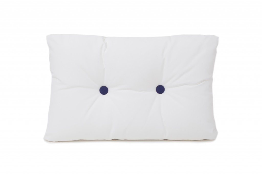 Bootkussen - Kussen met knopen | Wit met blauw