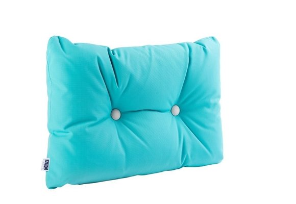 Bootkussen - Kussen met knopen | Turquoise met wit