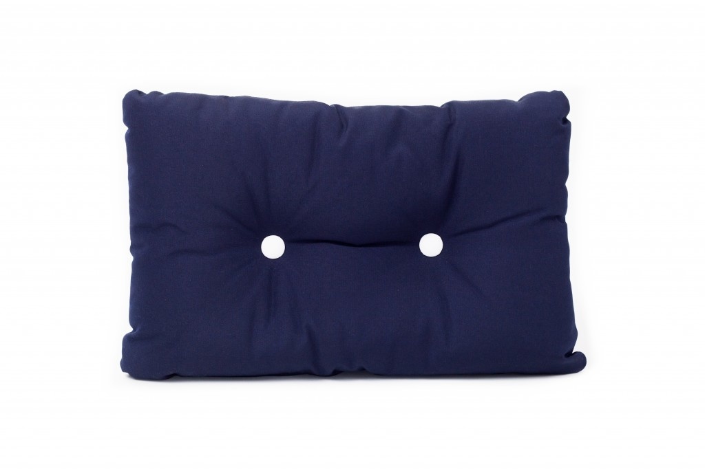 Bootkussen - Kussen met knopen | Blauw met wit