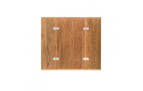 Klapbaar tafelblad Massief teak | 80 x 70/35 cm