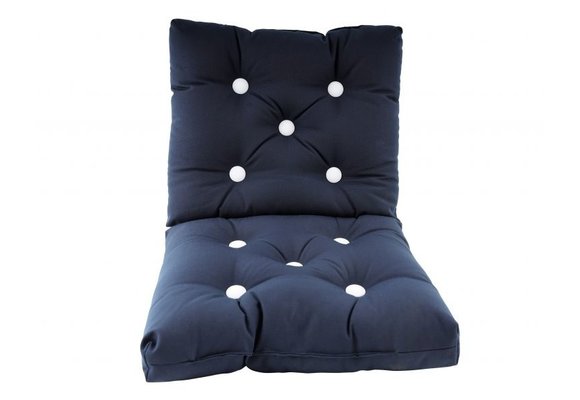 Zitkussen | Navy met Witte Knopen | Dubbel