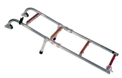 RVS zwemtrap opklapbaar teak