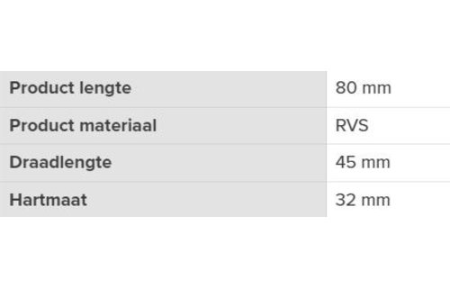 U Bout 8 Mm Rvs 45 X 80 Mm