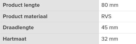 U Bout 8 Mm Rvs 45 X 80 Mm