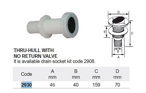 Huiddoorvoer+terugslagklep - 38mm - wit