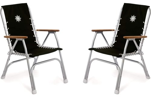 2 stuks nautische dekstoel | Blauw