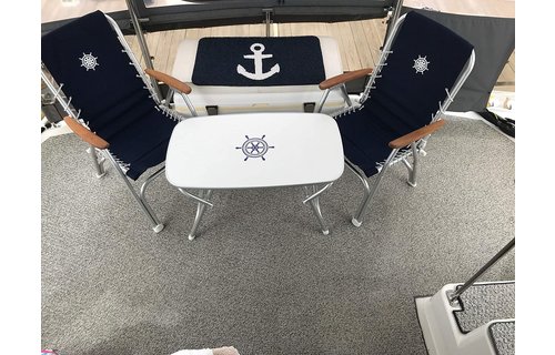 2 stuks nautische dekstoel | Blauw