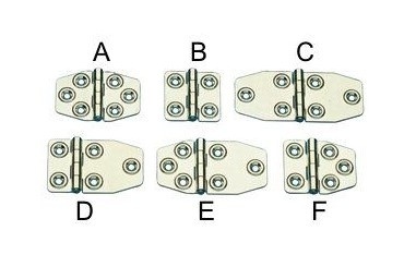 Allpa RVS Scharnier  44x45mm  Ø5mm (B)