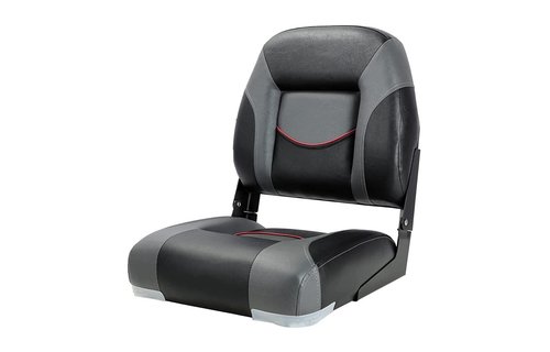 Bootstoel High Back antraciet met rode bies