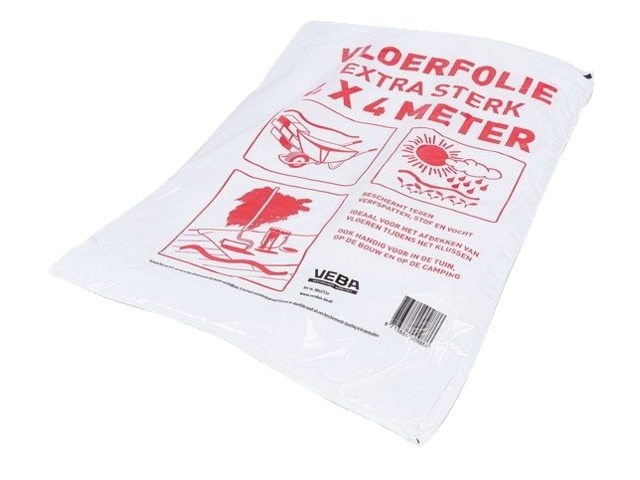 Afdekfolie extra sterk transparant 4x4m