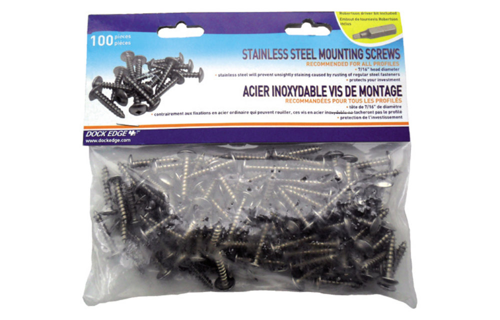 Bevestigingsmateriaal Steigerstootrand | set RVS schroeven (100 stuks) t.b.v. montage Steigerstootrand, incl. schroefbitje