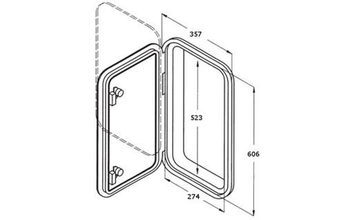 Kunststof Luik 606x357mm  2x sluiting