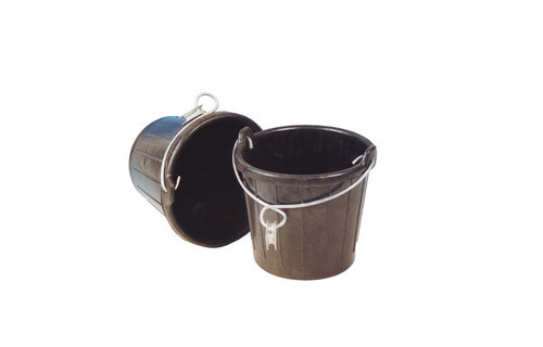 Rubber puts, 7,5l, met gegalvaniseerde beugel en puntkous