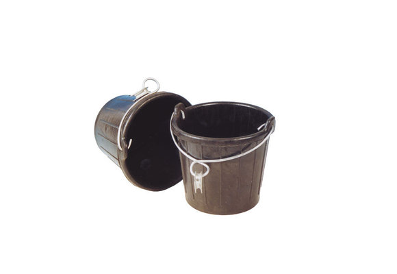 Rubber puts, 7,5l, met gegalvaniseerde beugel en puntkous